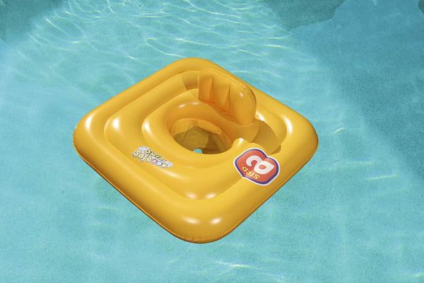 Плотик для плавания c сиденьем и спинкой трёхкамерный Swim Safe, ступень A, 69х69 см 32050 