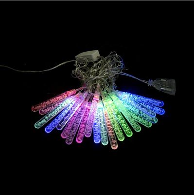 Уценка Светодиодная гирлянда нить 3,5 м, цветной (RGB) 20 LED ледяные палочки, , провод , K130-429