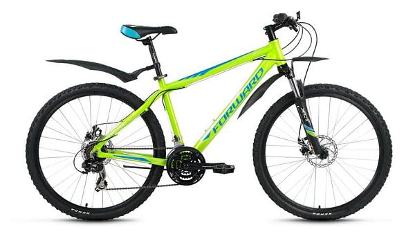 Велосипед горный FORWARD APACHE 2.0 disc 26" 21" 21 ск. зеленый глянцевый FORWARD Apache 2.0 disc 21