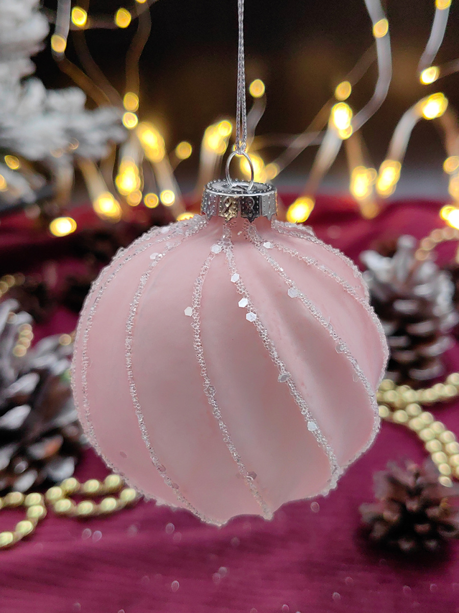 Шар жемчужно-розовый 8 см, стекло Merry Green MG24138 Шар жемчужно-розовый 8 см, стекло Merry Green MG24138