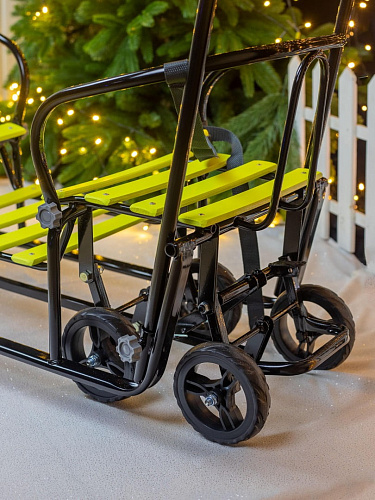 Санки-коляска детские Погодки Универсал 1 черный лимон 7361592 фото 5 Санки-коляска детские Погодки Универсал 1 черный лимон 7361592 фото 5