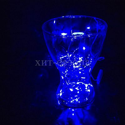 Светодиодная нить Роса 2 м, синий 20 LED, статичный, провод жемчужный, 2018804Blue