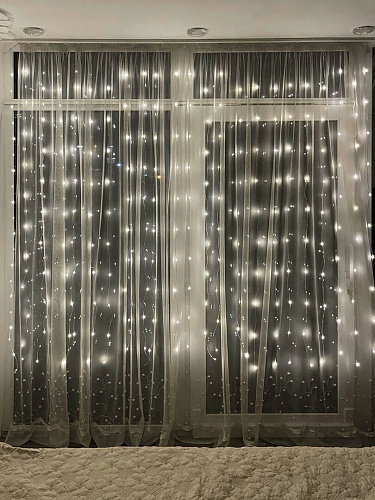 													Светодиодная штора Роса 3х2 600 LED белый теплый HX-5 фото 3