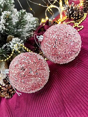 Набор шаров 10 см 2 шт розовый 9-15088PP10