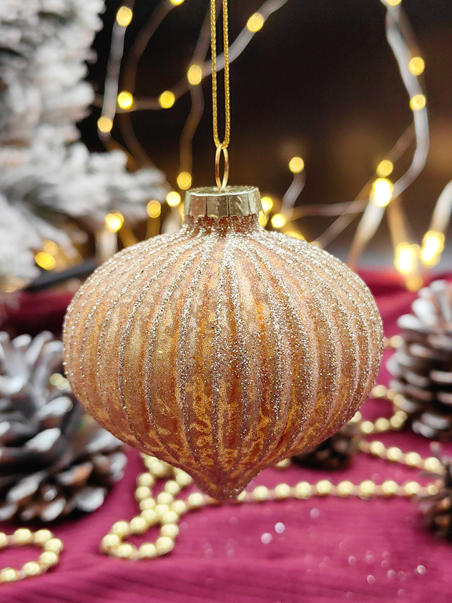 Шар золотой зефир 8 см, стекло Merry Green MG24182 фото 2 Шар золотой зефир 8 см, стекло Merry Green MG24182 фото 2