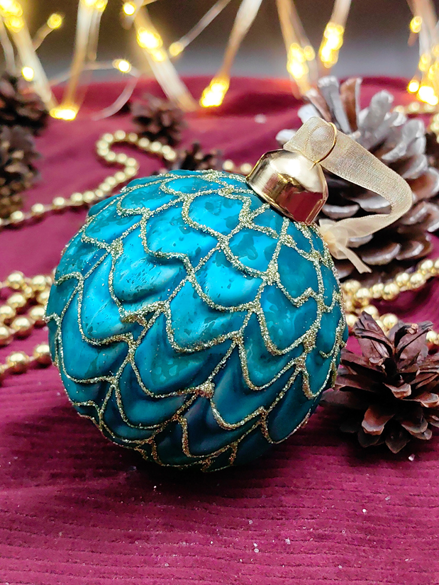 Шар голубая лагуна 8 см, стекло Merry Green MG24171 фото 2 Шар голубая лагуна 8 см, стекло Merry Green MG24171 фото 2