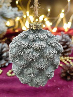 Елочная игрушка Шишка мятный 7x10 см, стекло Merry Green MG24230