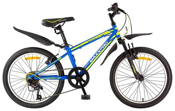 Велосипед горный MAXXPRO STEELY 20 20" 11" 6 ск. сине-салатовый Y104-H36120 
