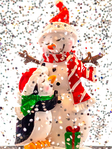 													Новогодний фонарик музыкальный Снеговик и пингвин 24 см Р-5046-C/AZ-501 фото 5