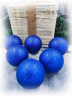Набор шаров 10 см 6 шт синий 100GP06-01B