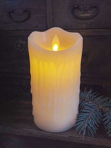 													Имитация свечи 14,9х7,5 см см воск, пластик белый теплый 9817810