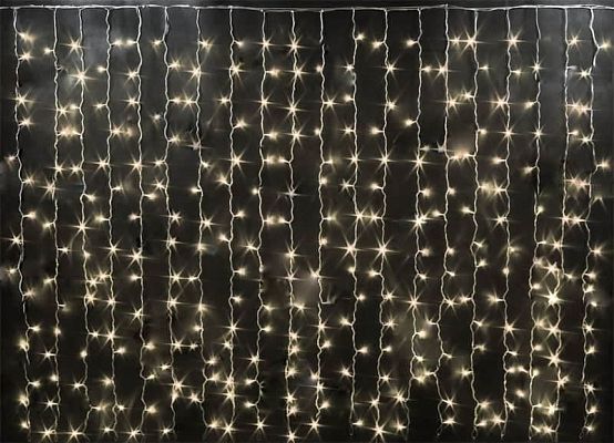 Светодиодный занавес штора 2х5 м 1000 LED белый теплый К130-747