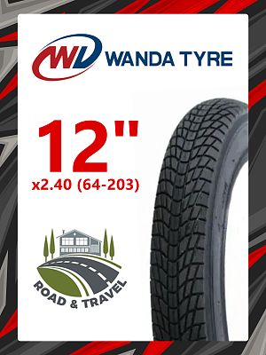 Велопокрышка Wanda 12"x2.40 (64-203) P1023  черный RTRP10230001