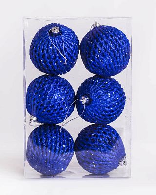 Набор шаров 8 см 6 шт синий SYPMQ-8006/B