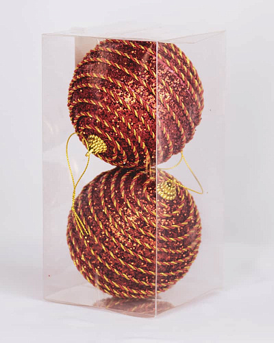 Набор шаров 10 см 2 шт красный 9918067 Набор шаров 10 см 2 шт красный 9918067