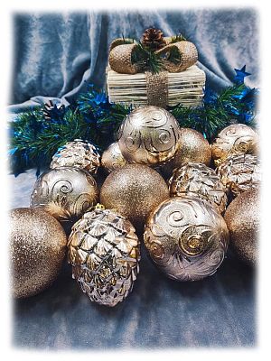 Набор шаров 8 см 13 шт шампань Р-5117Sh