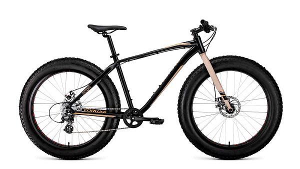 Велосипед Fat Bike FORWARD Bizon 26" 18" черный/бежевый  2019