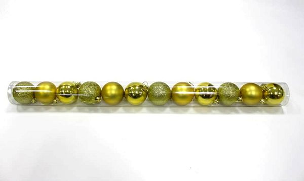 Набор шаров 6 см 12 шт золотой 60AGV12-01G