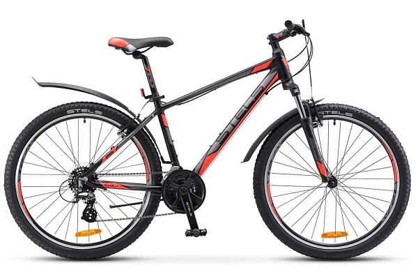 Велосипед горный STELS Navigator 630 V 26" 19,5" 21 ск. Черный-серебрянный-красный LU065959 