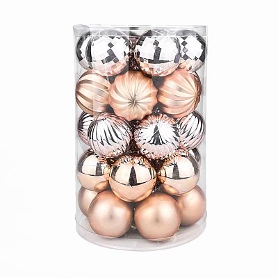 Набор шаров 6 см 34 шт розовое золото MAS86RG