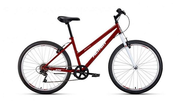 Велосипед горный ALTAIR MTB HT 26 low 26" 17" 6 ск. красный/белый RBKT1M166008 2021