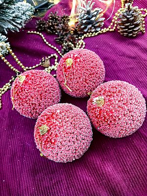 Набор шаров 10 см 4 шт красный AL10-61