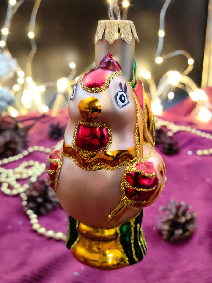 Елочная игрушка Петушок золото 11 см, стекло // петушок GOLD фото 2 Елочная игрушка Петушок золото 11 см, стекло // петушок GOLD фото 2