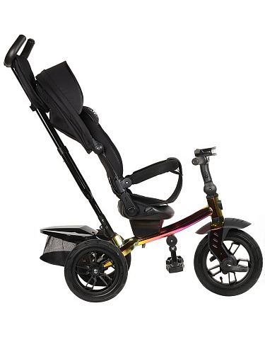 													Детский трехколесный велосипед с ручкой City-Ride LUNAR черный/хамелеон CR-B3-10RP фото 5