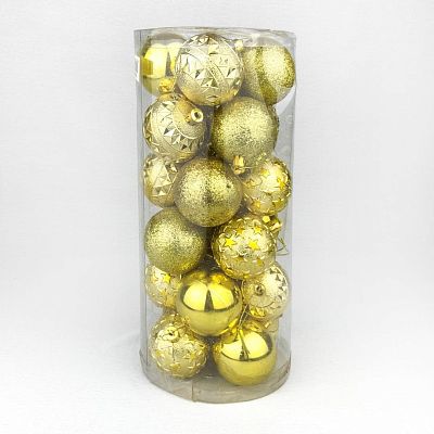 Набор шаров 6 см 24 шт золотой PMP-3gold