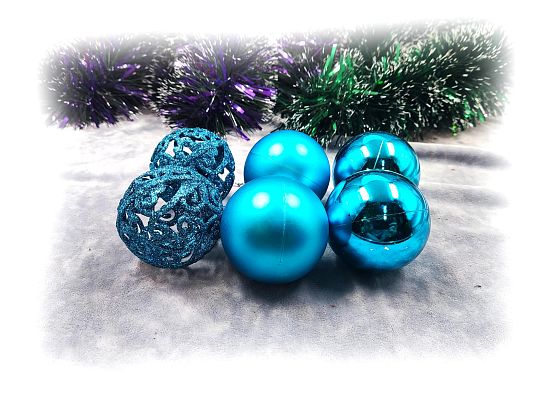 Набор шаров 5,5 см 6 шт голубой AL-13-28