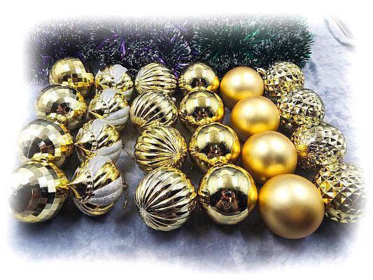 Набор шаров 8 см 24 шт золотой MAS88-8GOLD