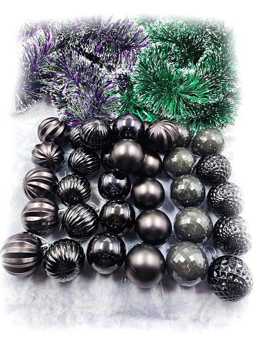 Набор шаров 6 см 34 шт черный MAS86BLACK Набор шаров 6 см 34 шт черный MAS86BLACK