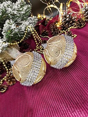 Набор шаров 10 см 2 шт золотой 2016277