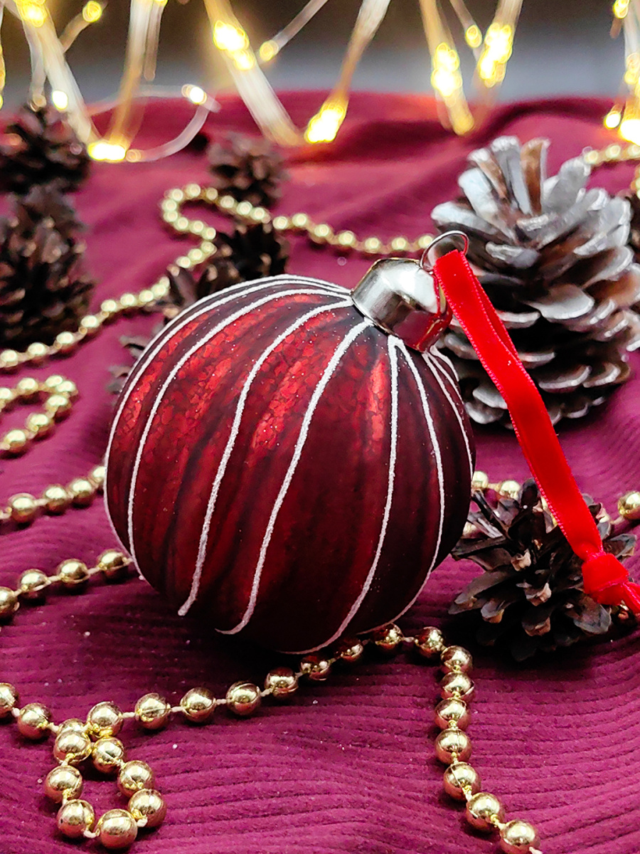 Шар темный-красный 8 см, стекло Merry Green MG24021 фото 2 Шар темный-красный 8 см, стекло Merry Green MG24021 фото 2