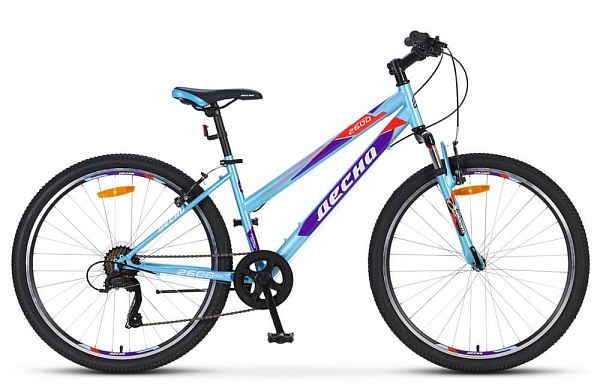 Велосипед горный Десна 2600 V 26" 17" 7 ск. Голубой/фиолетовый LU082362 