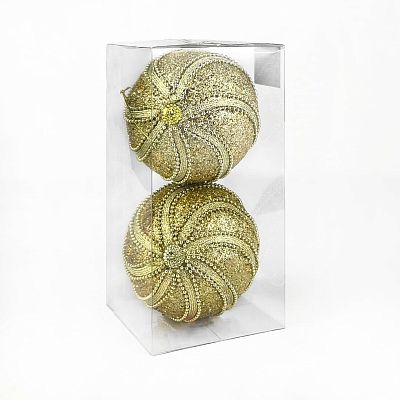 Набор шаров 10 см 2 шт золотой 504405G10