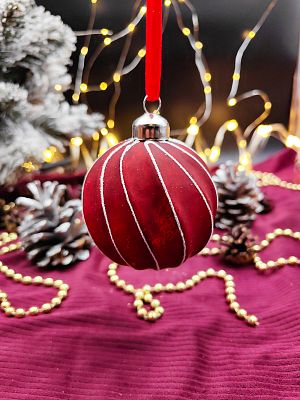 Шар темный-красный 8 см, стекло Merry Green MG24022