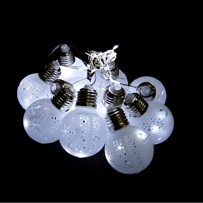 Уценка Светодиодная нить Роса 2,5 м 10 ламп под цоколь 27Е (90 LED) белый  K130-480 Уценка Светодиодная нить Роса 2,5 м 10 ламп под цоколь 27Е (90 LED) белый  K130-480