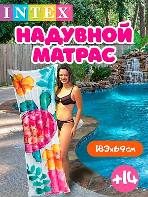 Надувной матрас INTEX Бичбол 183х69 см  59720 черепаха Надувной матрас INTEX Бичбол 183х69 см  59720 черепаха
