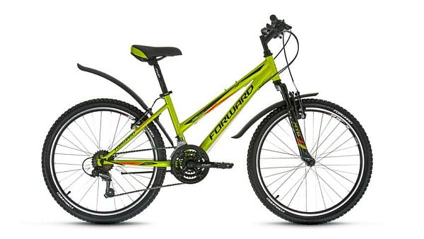 Велосипед горный FORWARD Titan 2.0 low 24" 14" 18 ск. зеленый глянцевый FORWARD Titan 2.0 low 14" зе