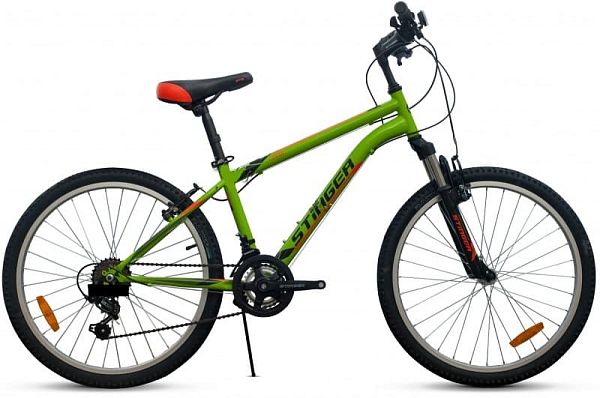 Велосипед горный Stinger Caiman 24" 12,5" 18 ск. зеленый 24SHV.CAIMAN.12GN8 