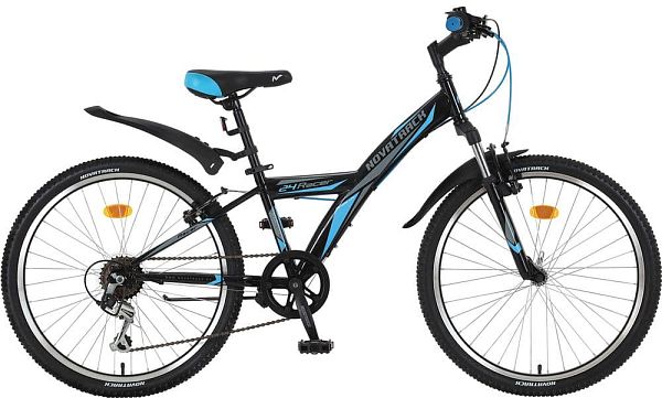Велосипед горный Novatrack RACER 24" 10" 6 ск. черный 24SH6V.RACER.10BK8 