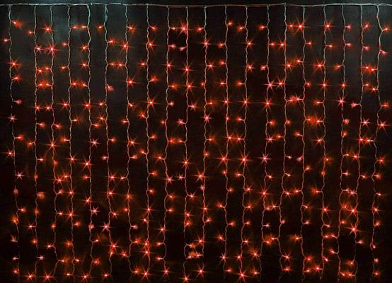 Уценка Светодиодный занавес штора 1,5х1,3 м 144 LED красный 144LRED
