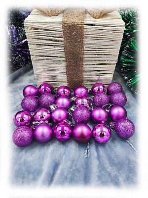 Набор шаров 3 см 24 шт сирень WL-LYF3/lilac