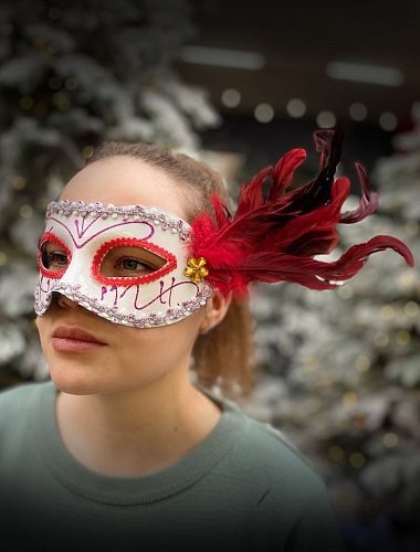 Карнавальная маска см белая PL2020W фото 4 Карнавальная маска см белая PL2020W фото 4