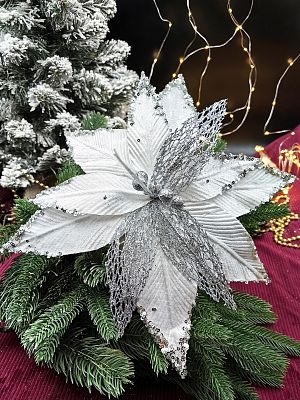 Цветок белый d  см Flo-12-85white