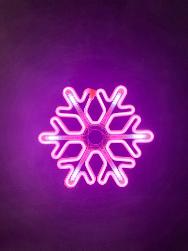 Светодиодная фигура Снежинка розовый 40 см неон ice40pink фото 4 Светодиодная фигура Снежинка розовый 40 см неон ice40pink фото 4