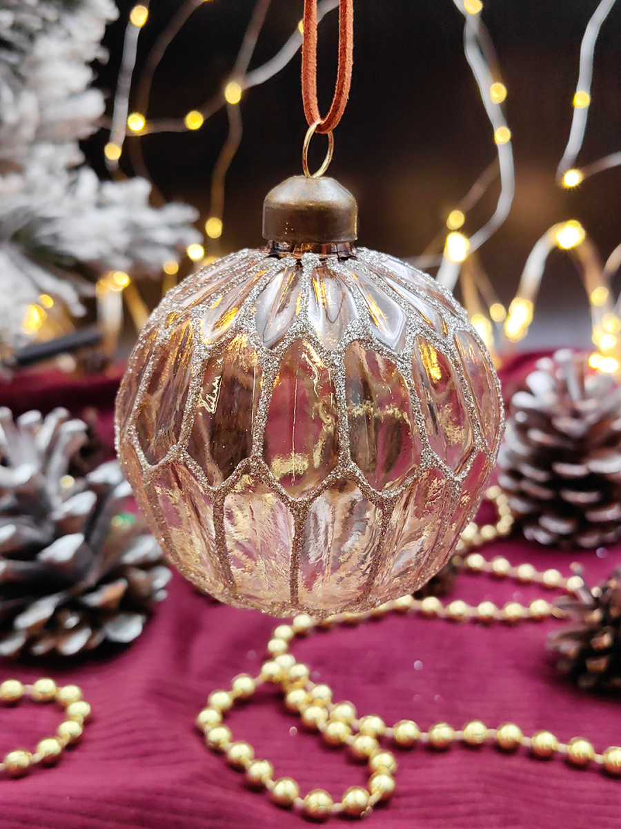 Шар прозрачно-персиковый 8 см, стекло Merry Green MG24009 фото 2 Шар прозрачно-персиковый 8 см, стекло Merry Green MG24009 фото 2