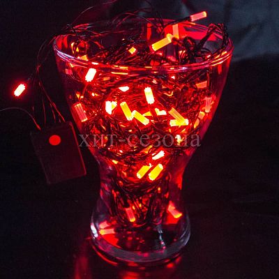  9 м, красный 100 LED, , провод , 2018527