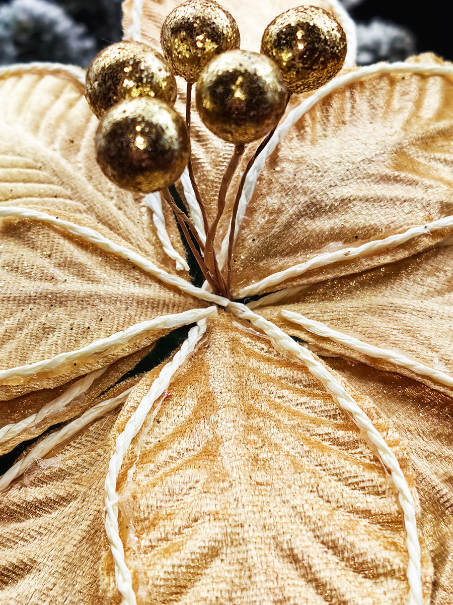 Цветок золото d 22 см Flo-12-41gold фото 2 Цветок золото d 22 см Flo-12-41gold фото 2